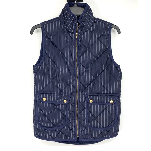 Thread & Supply Jackets & Blazers - Thread & Supply Vest Womens Size Small Puffer Blue Stripe Full Zip Preppy